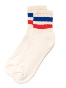 Logo personnalisé rayé côtelé manchette cheville chaussettes hommes femmes chaussettes en coton style rétro pour le tennis chaussures décontractées porter en gros - Product Image 3