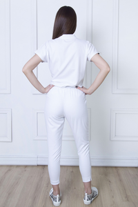 Daily Wear Scrubs Uniforms <b>Sets</b> With Soft Touch Short Sleeve And High Stand Collar For Healthcare Staff - Product Image 6