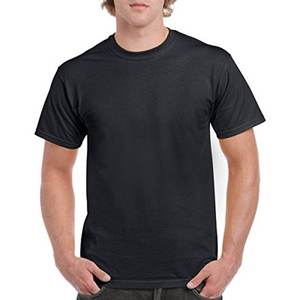 Camiseta de Cuello Redondo para Hombre y Mujer, Alta Calidad, 100% Algodón, Transpirable, Manga Corta, con Letras Tejidas, Color Negro, Blanco, Sólido - Product Image 1
