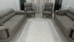 Modern Chesterfield Living Room <b>Sofa</b> Set Wood <b>Frame</b> Custom Upholstery High Density Sponge Cushioning Button Tufted Apartment - Product Image 4