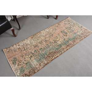 Tapis Vintage en Laine Turque Classique Beige Vert 2.5 X 5.9ft Grande Surface Rectangle Patchwork Design pour Couloir Chambre Sans Latex - Product Image 3