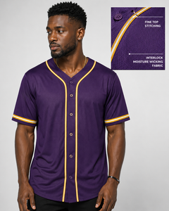 เสื้อเบสบอลแบบติดกระดุม Omega รุ่นสั่งทำพิเศษสำหรับทุกเพศ สีขาวขอบทอง ดีไซน์แบบ Fraternity แขนสั้น ผลิตจากโพลีเอสเตอร์ 100% ไซส์พลัส ทรงหลวม - Product Image 1