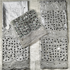 Robe de mariage George Dashiki faite à la main en soie lourde pour adultes, rayonne en coton et lin, conçue à la mode africaine pour l'été - Product Image 2