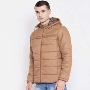 Nouveau Style hommes bulle veste longue décontracté hiver manteau fermeture à glissière support à capuche léger tissu haute rue Style enduit Pakistan - Product Image 3