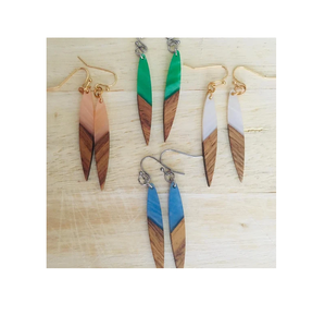 Pendientes de Flores de Resina Personalizados, Pendientes de Flores Redondos de Acero Inoxidable para Uso con Materiales Azules y de Madera - Product Image 4