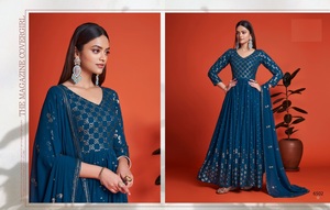 Traje Pakistaní de Georgette con Bordado para Venta al por Mayor - Product Image 3