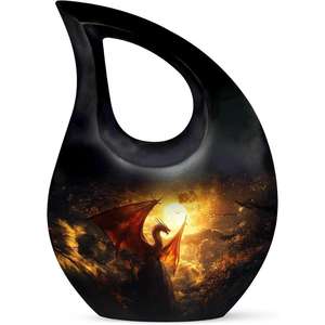 Urna conmemorativa de cremación con diseño de gota Mini de diseño moderno para cenizas humanas adultas, urna cruzada grande decorativa con bolsa de terciopelo gratis - Product Image 1