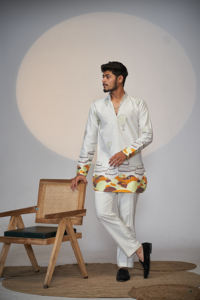 Globo Sueños jacquard diseñador kurta - Product Image 6