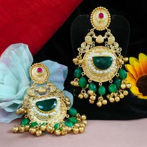 พรีเมี่ยม Moissanite กับต่างหู chandbali สง่างามทันสมัยเสน่ห์ดั้งเดิมสง่างามและสง่างามสำหรับโอกาสเทศกาล - Product Image 1