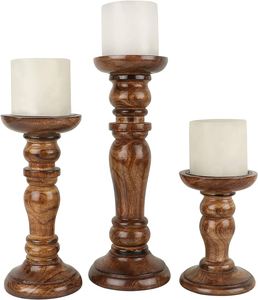 TQC <b>White</b> Finished Handmade Eco-Friendly Wooden Candle Holder for Home Restaurants Cafes-Hot Selling Christmas Tabletop Decor - Product Image 6