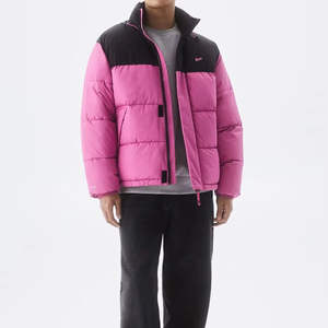 High Quality <b>Men's</b> Plus Size Winter Casual Puffer Jacket with Stand Collar and Front Logo Customizable Colors & Sizes - Product Image 4