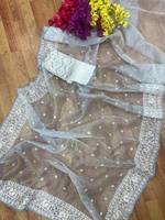 Tissu en Organza pur, léger, Transparent, tenue de fête, décontractée, fonction, traditionnelle