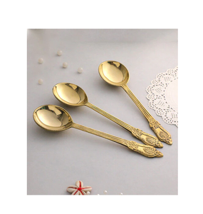 Cuchara de latón con mango para servir ensaladas, juego de tenedores y tenedores, superventas - Product Image 3