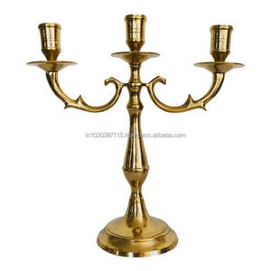Elegantes candelabros de latón macizo de Estilo Vintage para configuraciones de bodas reales, iluminación nocturna romántica y decoración festiva para el hogar - Product Image 6