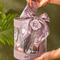 Boîte d'emballage transparente pour gâteaux Zongzi du Festival du Dragon Chinois, écologique, avec nœud en soie verte, portable, pour cadeaux, vente en gros
