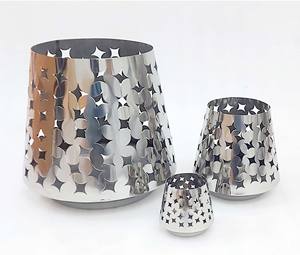 Porte-bougie votif en acier inoxydable poli miroir moderne, fabriqué à la main, découpe au laser, taille personnalisée, décoration de Noël pour la maison - Product Image 2