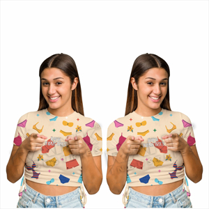 Camiseta Corta Básica para Mujer, Camiseta Corta de Tela Suave y Cómoda, Camiseta Corta Elástica para Mujer - Product Image 6