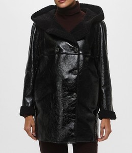 Dernière veste en cuir de mouton véritable pour femmes en daim de fourrure de renard avec doublure Sherpa pardessus ceinture amovible caractéristique respirante - Product Image 6