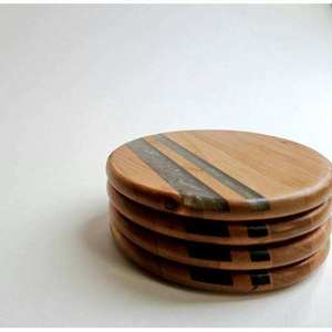 Modern Design Round Epoxy Resin Wooden Bar Coasters Wood Coasters for Cold and Hot Drinks Placemats - Product Image 4