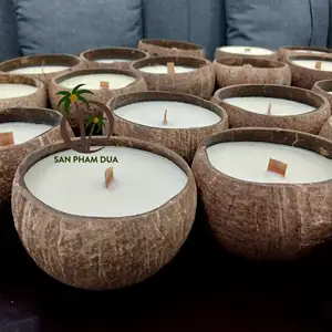 COCONUT SCENTED CANDLE AND COCONUT SHELL MAKING CANDLE COCONUT SHELL CANDLE HANDMADE VARIOUS SCENTS