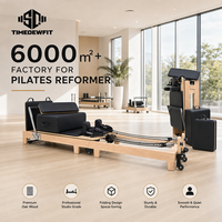 Op maat gemaakte logo dames speciale roze eikenhouten Pilates reformer verstelbare commerciële trainingsapparatuur voor dames thuisstudio