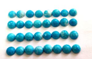 Naturel Arizona Turquoise Rond Rose Cut 6mm - Loose Turquoise Rose Cut Top Quality Loose Gemstone - Product Image 4