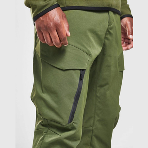 Sudaderas de lana de algodón verde oliva de diseñador para hombre, pantalones Cargo personalizados con 6 bolsillos, chándales de invierno con estampado de peso pesado - Product Image 2