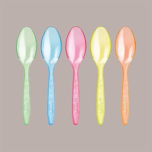 Cuillères en plastique réutilisables multicolores de 13 cm pour les sucreries et les desserts, 500 pièces - Product Image 3