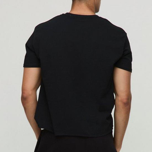 High Quality Custom <b>Men</b> Oversized Knitted T-Shirt Breathable 100% Cotton Anti-Pilling Custom Logo Wholesale - Product Image 2