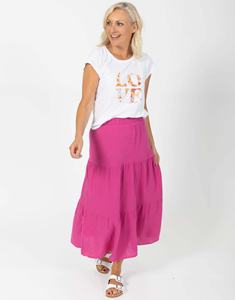 กระโปรงแม็กซี่ทรงเอไลน์สีสันตามสั่งสำหรับฤดูร้อน เอวธรรมชาติ ไซส์พลัสสำหรับผู้หญิง ผ้าฝ้าย 100% ระบายอากาศได้ดี เป็นมิตรกับสิ่งแวดล้อม ทันสมัย - Product Image 6