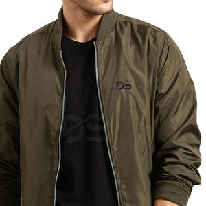Blouson aviateur pour homme de qualité supérieure, léger, élégant, respirant, avec logo sur le devant, best-seller - Product Image 3