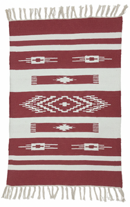 Tapis rectangulaire en coton tissé fantaisie avec motif floral, lavable en machine, pour la maison, les voyages et les pique-niques - Product Image 2