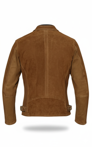 Listo para enviar cuero de su elección Chaqueta de cuero de ante marrón para hombres Chaqueta de invierno de bombardero de cuero de lujo de piel de vaca de oveja real - Product Image 3