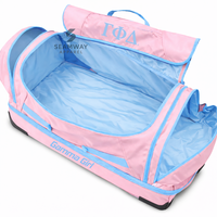 Valise à roulettes portable Gamma Phi Delta Sorority en Cordura, bagage cabine, roues lisses, poignée télescopique, grande capacité