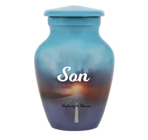 Mini urne Highway to Heaven pour cendres, option breloques d'amour, urnes en aluminium pour cendres humaines, urnes pour adultes, hommes, femmes, grandes urnes pour cendres - Product Image 6