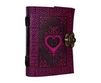 Journal en cuir relié Vintage coeur cahier livre des ombres noir rose sort fait à la main coton papier cadeau journal avec Logo personnalisé