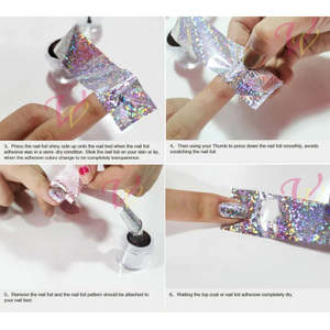 10 autocollants holographiques argentés pour nail art – Sliders étoilés fins à adhésion gel pour ongles brillants DIY - Product Image 5