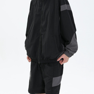 Wholesale Custom Men Terry Zip-Up Windbreaker Jacket & Shorts Two-Piece <b>Set</b> Plus Size Summer Tracksuit 2026 - Product Image 4