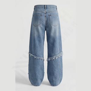 Pantalons en jean décontractés pour hommes, style harem, jambe droite, tendance coréenne, tous styles, jeans amples tissés, vente en gros, sur mesure - Product Image 2