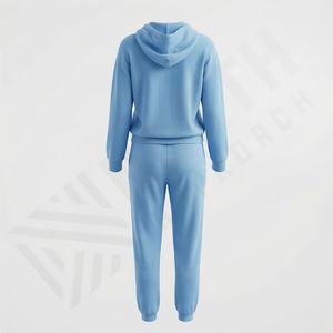 Conjuntos de 2 Piezas con Capucha para Mujer, Otoño Invierno, Moda Vintage Casual, Patrón Sólido, Sudadera y Pantalones Deportivos - Product Image 2