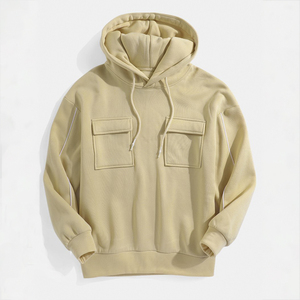 사용자 정의 도매 포켓 남성 무거운 혼합 독특한 14 Oz 까마귀 무거운 면 풀오버 - Product Image 1