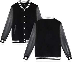 Chaqueta de hombre con logotipo personalizado, estilo universitario de poliéster sólido de ajuste regular con mangas completas de baja calidad y longitud estándar para hombres - Product Image 1