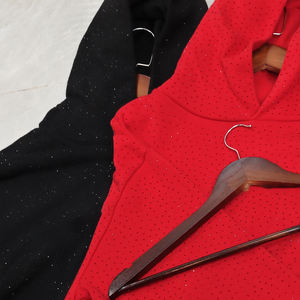 Sudadera con capucha con diamantes de imitación unisex-Sudadera de moda de la calle, brillante y elegante cómoda para fiestas, conciertos y trajes Casuales - Product Image 4