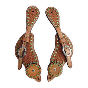 Premium hommes femmes cuir éperon sangles équitation baril course rodéo spectacles équestres réglable Western éperon sangles ajustement - Product Image 3