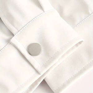 2026 New Arrival Customized Color Genuine Leather Eco-Friendly Bomber <b>Jacket</b> <b>Star</b> Appliques Stand Collar Zipper Closure Street - Product Image 5