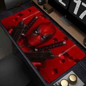 XXL Marvel for Deadpool Heated Printed Wireless Charging Mouse <b>Pad</b> Waterproof Square Tapis De Souris - Product Image 5