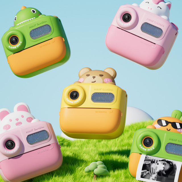 Hot Selling 48MP CMOS 1080P Digital Kids Camera 2.0" Selfie Thermal Instant Print Dual Lens Filter MicroSD Media Kid Toy