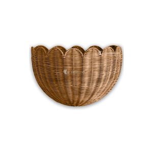 Decorative Scalloped Planter Handmade <b>Wicker</b> Wall Mounted Basket For Indoor Spaces Viettimecraft Wholesale - Product Image 1
