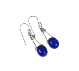 Bijoux de mode pour femmes Boucles d'oreilles en pierres précieuses Lapis Lazuli Boucles d'oreilles en argent sterling massif 925 pour femmes et filles Boucles d'oreilles en argent - Product Image 1