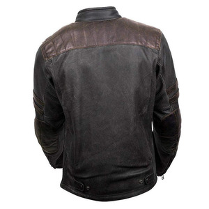 Veste en cuir véritable marron hommes pour motards vestes de moto vintage cirées toutes tailles avec logo et étiquette personnalisés - Product Image 6